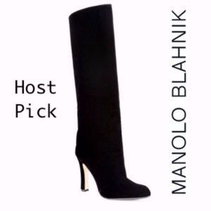 NEW Manolo Blahnik Khomo 105 Tall Velvet Boots